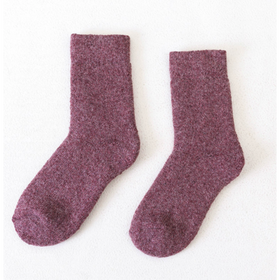 Winter thickened wool socks for women burgundy